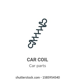 Car coil outline vector icon. Thin line black car coil icon, flat vector simple element illustration from editable car parts concept isolated on white background