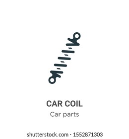 Car coil vector icon on white background. Flat vector car coil icon symbol sign from modern car parts collection for mobile concept and web apps design.