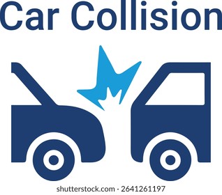 Car collision icons, Line art icons design