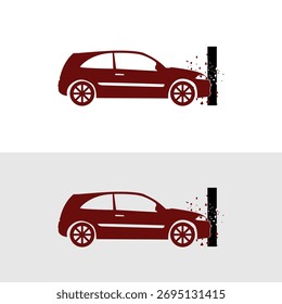 Car Collision with Pole Icon