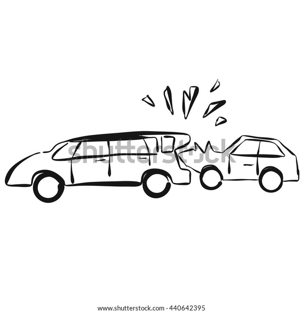 Car Collision Vector Hand Drawn Sketch Stock Vector (Royalty Free ...