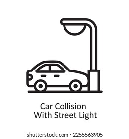  Car-Kollision, Vektorgrafik Outline Icon Design Illustration. Symbol für Autounfälle auf weißem Hintergrund EPS10 FileCar-Kollision