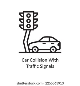 Car collision  vector Outline Icon Design illustration. Car Accident Symbol on White background EPS 10 File