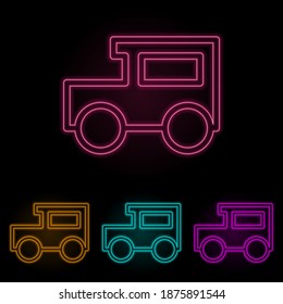 a car color neon set. Simple thin line, outline vector of web icons for ui and ux, website or mobile application