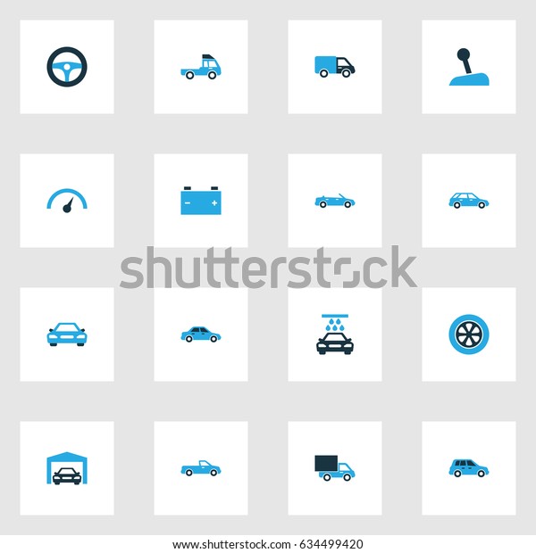 Car Colorful Icons Set. Collection Of Lorry,\
Sedan, Car And Other Elements. Also Includes Symbols Such As Water,\
Speedometer, Battery.