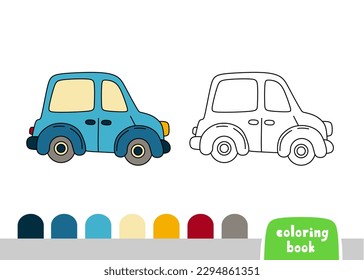 Car Coloring Book for Kids Page for Books, Magazines, Doodle Vector Template