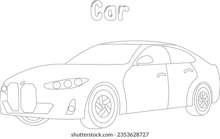 Car coloring page - car coloring book