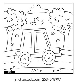 Car coloring page for kids