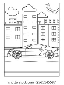 Car coloring page for kids