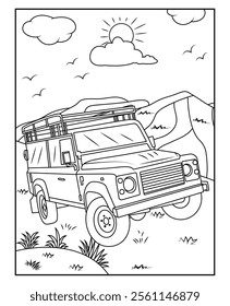 Car coloring page for kids