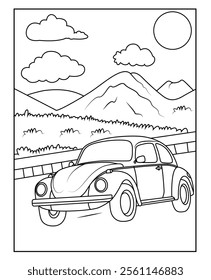 Car coloring page for kids