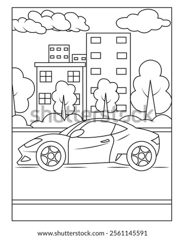 Car coloring page for kids
