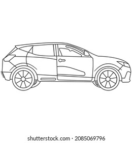 Car coloring page.
Car line art.