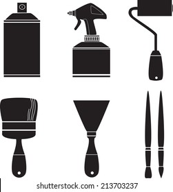Car coloring paint brush , icon set 