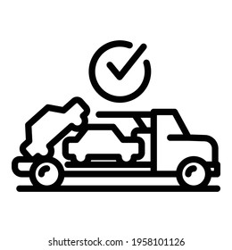 Icono de comercio de automóviles. Esquema Icono de vector de comercio de automóvil para diseño web aislado en fondo blanco