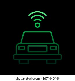 Car with communication signal nolan icon. Simple thin line, outline vector of intelligence icons for ui and ux, website or mobile application