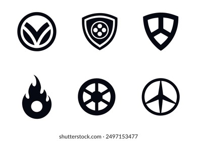 Car company logo, car company branding logo template black and white