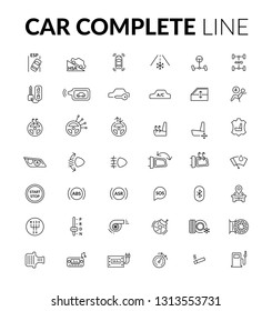 Car complete icons line