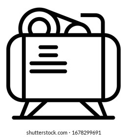 Auto-Kompressor-Symbol. Umrisssymbol für Vektorillustration von Kompressoren für Autos, einzeln auf weißem Hintergrund