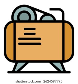 Autokompressor-Symbol. Umriss Auto Kompressor Vektorsymbol Farbe flach einzeln