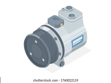 Car Compressor Isometric Simple Designed