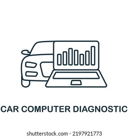 Car Computer Diagnostic icon. Line simple line Car Service icon for templates, web design and infographics