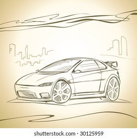 Car Concept Handdrawing sketch