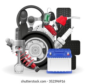 car concept icons vector illustration isolated on white background