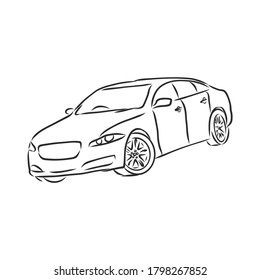 Concepto de coche.Esbozo de coche.Dibujo manual del vector.Diseño automático.Dibujo automático. ilustración moderna del coche, de esbozo vectorial