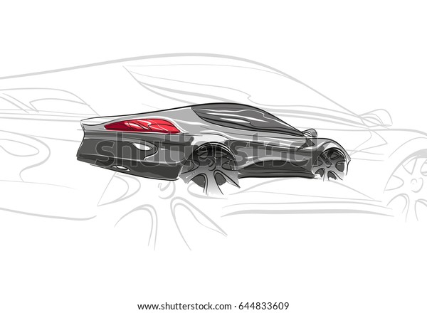 Concept De Voiture Dessin De Voiture Image Vectorielle Image Vectorielle De Stock Libre De Droits