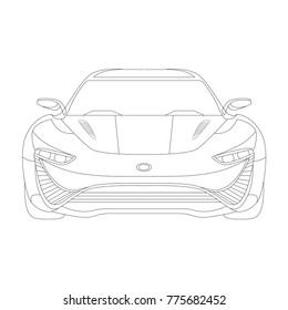 Car concept, Vector line, Sport car, Modern car, Automobile icon, Technology concept, Technology, Car icon