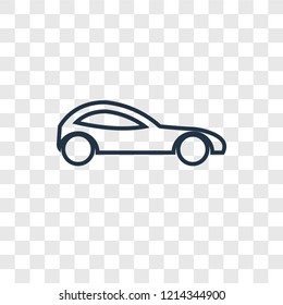 Car concept vector linear icon isolated on transparent background, Car concept transparency concept in outline style