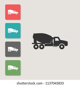 Car concrete mixer - vector icon. Symbol for web, infographics, print design and mobile UX/UI kit. Vector illustration, EPS10.