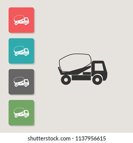 Car concrete mixer - vector icon. Symbol for web, infographics, print design and mobile UX/UI kit. Vector illustration, EPS10.