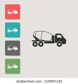 Car concrete mixer - vector icon. Symbol for web, infographics, print design and mobile UX/UI kit. Vector illustration, EPS10.
