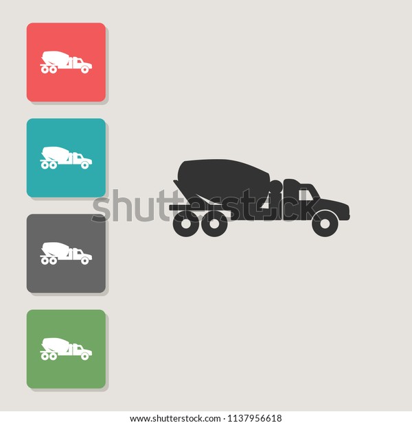 Car concrete mixer - vector icon. Symbol for web,\
infographics, print design and mobile UX/UI kit. Vector\
illustration, EPS10.