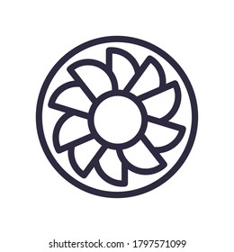 car conditioner line style icon design, Repair service and vehicle theme Vector illustration