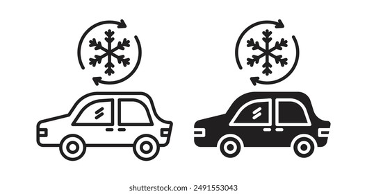 car conditioner vector icon set in black color.