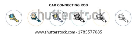 Car connecting rod icon in filled, thin line, outline and stroke style. Vector illustration of two colored and black car connecting rod vector icon design can be used for mobile, ui, web