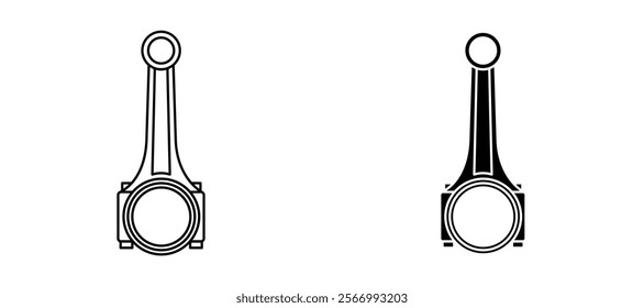 Car connecting rod icons in outline and fill. vector illustration for ui.