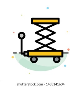 Car, Construction, Lift, Scissor Abstract Flat Color Icon Template
