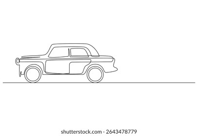 Dibujo de arte de línea continua de coche