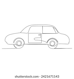 Auto-fortlaufend eine Linie Zeichnung der Umrissgrafik
