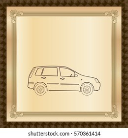 car contour. children's coloring book, color book. Silhouette car