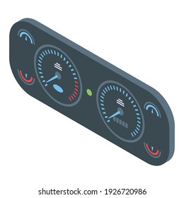 Dashboard-Icon für die Fahrzeugsteuerung. Isometrisch zum Cockpit-Vektorsymbol für Webdesign einzeln auf weißem Hintergrund