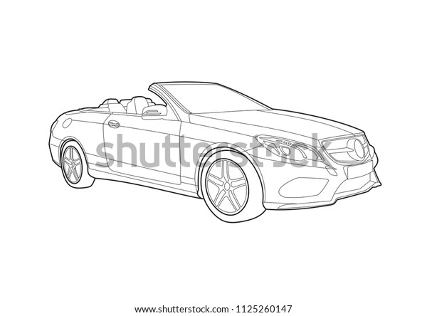 car convertible layout coloring mercedesbenz slcclass stock