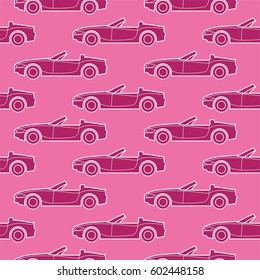 Car convertible vector illustration of seamless pattern