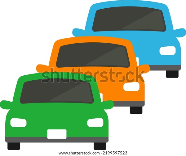 Car convoy isolated\
vector illustration.