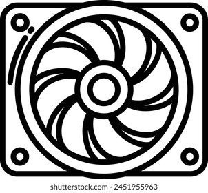 Car cooler outline icon vector illustration