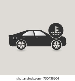 Car cooling system icon, maintenance